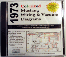 1973 Ford Mustang Colorized Wiring Diagram CD-ROM