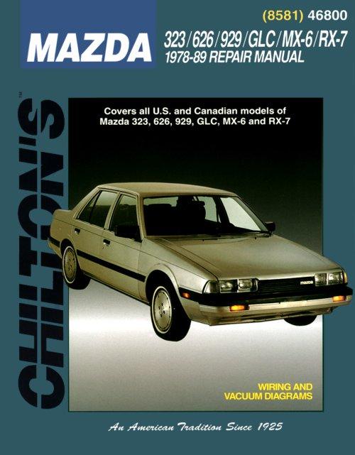 1978 1989 Mazda RX7, 323, 626, 929, GLC, MX6 Chilton
