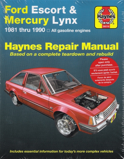 1981 - 1990 Ford Escort & Mercury Lynx Haynes Repair Manual