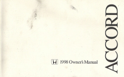 1998 Honda Accord Owner's Manual