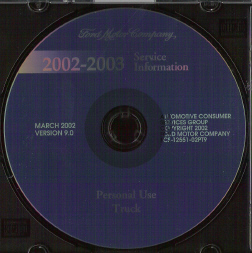 2002 - 2003 Ford Personal Use Truck Factory Service Information DVD-ROM