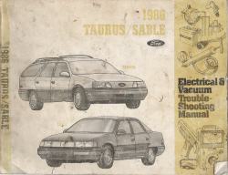 1986 Ford Taurus Mercury Sable Electrical and Vacuum Troubleshooting Manual