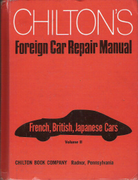 1959 - 1971 Chilton's Foreign Car Repair Manual- French, British, Japanese Cars