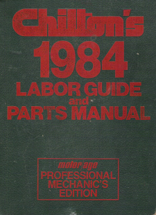 1977 - 1984 Chilton's Labor Guide and Parts Manual