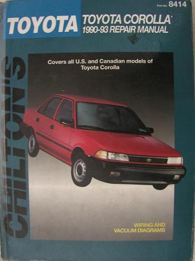 1990 - 1993 Toyota Corolla, Chilton's Total Car Care Manual