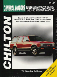 1983 - 1993 Chevy S10 Blazer, GMC S15 Jimmy Typhoon, Olds Bravada Chilton Manual