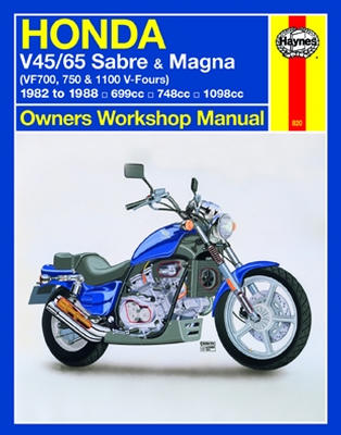 1982 - 1988 Honda V45 V65 Sabre Magna V-Fours Haynes Motorcycle Repair Manual