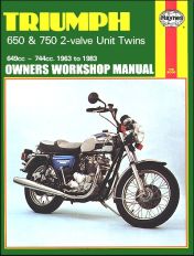 1963 - 1983 Triumph 650, 750 2-Valve Twins Haynes Repair Manual