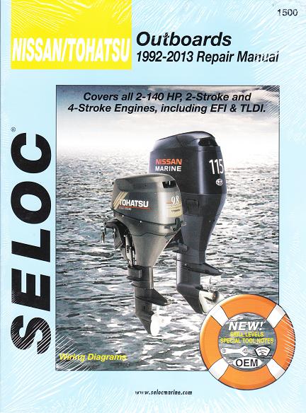 1992 - 2013 Nissan / Tohatsu  2.5-140 hp 2 and 4 Stroke Models , Including EFI & TLDI Outboard Seloc Repair Manual