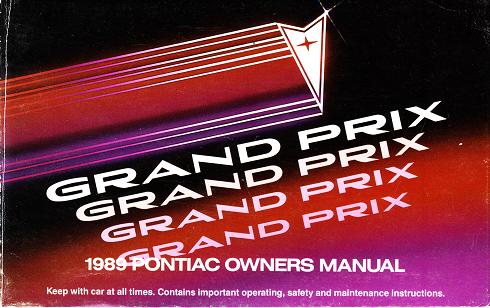 1989 Pontiac Grand Prix Owner's Manual