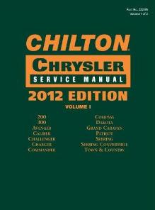 2012 Chilton's Chrysler Service Manual 2 Volume Set (2010 - 2011 Coverage)