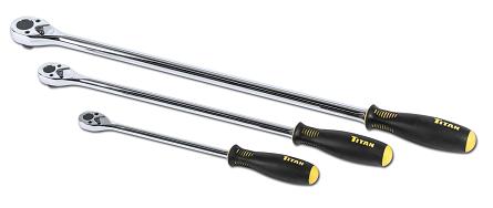 Titan 3pc Extra Long Slim Head Ratchet Set