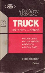 1987 Ford Senior Light Duty Truck - Specification Book