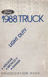 1988 Ford Light Duty Specification Manual - Book 1