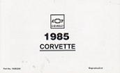 1985 Chevrolet Corvette Factory Owner's Manual