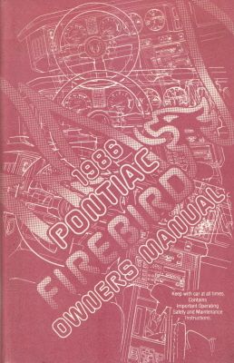 1986 Pontiac Firebird Owner's Manual