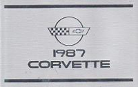 1987 Chevrolet Corvette Factory Owner's Manual