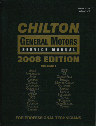 2008 General Motors Chilton's Service Manual 2 Volume Set - (2005 - 2008 year coverage) - Hardcover