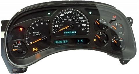 2003-2004 Chevrolet Silverado 2500HD, GMC Sierra 3500 ReMan Instrument Cluster (w/Trans Temp Gauge, Gas, Auto)