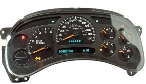 2003-2004 Silverado, Tahoe, Avalanche, Suburban, Sierra, Yukon ReMan Instrument Cluster (No Trans Temp Gauge, Gas, Auto)