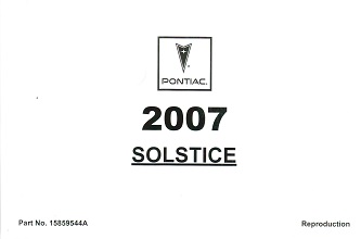 2007 Pontiac Solstice Owner's Manual Portfolio