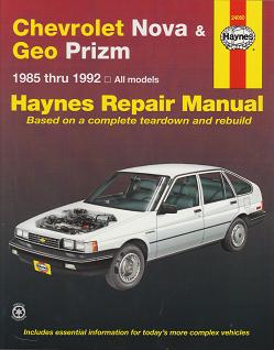 1985 -1992 Chevrolet Nova, Geo Prizm Haynes Repair Service Manual 