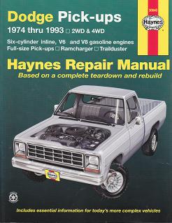 1974 - 1993 Dodge Full-Size Pick-up Trailduster Haynes Repair Manual