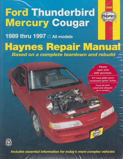 1989 - 1997 Ford Thunderbird & Mercury Cougar Haynes Repair Manual