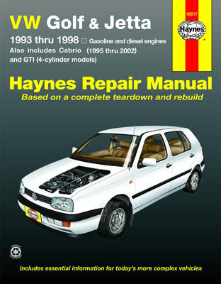 1993 - 1998 VW Golf GTI Jetta Cabrio 1995 -2002 Haynes Repair Manual 
