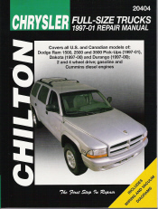 1997 - 2001 Dodge Full Size Ram Dakota Durango Chilton's Total Car Care Manual