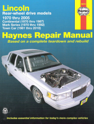 1970 - 2010 Lincoln RWD Continental Mark Series Town Car Haynes Manual