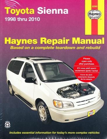 1998 - 2010 Toyota Sienna Haynes Repair Manual 