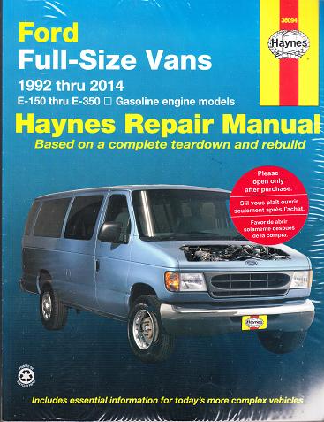 1992 - 2014 Ford Van, E-150, E-250 and E-350 Econoline Haynes Repair Manual