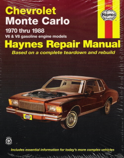 1970 - 1988 Chevrolet Monte Carlo Haynes Repair Manual 