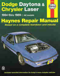 1984 - 1989 Dodge Daytona and Chrysler Laser Haynes Repair Manual 