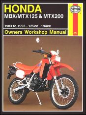1983 - 1993 Honda MBX125, MTX125, MTX200 Haynes Repair Manual