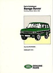 1986 - 1992 Range Rover Factory Parts Catalog