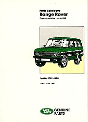 1992 - 1994 Range Rover Factory Parts Catalog (Includes 1995 Classic)