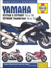 1993 - 1998 Yamaha YZF750R YZF750SP, 96-00 YZF1000R Thunderace Haynes Manual