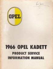 1966 Opel Kadett Product Service Information Manual