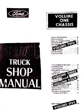 1971 Ford Truck: Bronco, F-Series & Econoline & Medium Duty Shop Manual - 5 Volume Set