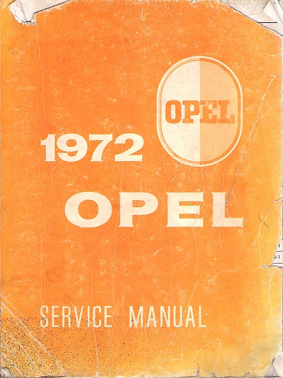 1972 Opel GT & 1900 Factory Service Manual