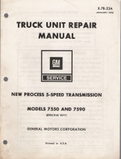 1978 GM Truck 7550-7590 5 Speed Transmission Unit Repair Manual
