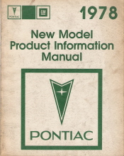 1978 Pontiac New Model Product Information Manual