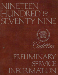 1979 Cadillac Service Manual Preliminary