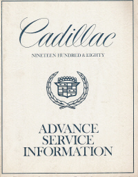 1980 Cadillac Advance Service Information Manual