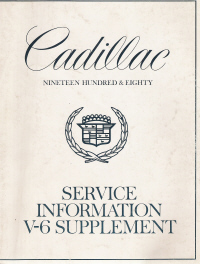 1980 Cadillac V-6 Service Manual - Suplement