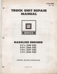1981 GM Truck Unit Repair Manual - Gasoline Engines