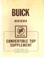 1982 Buick Convertible Top Supplement