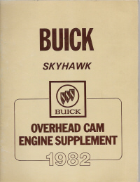 1982 Buick Sky hawk Overhead Cam Engine Supplement Manual